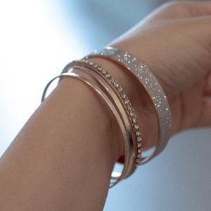 Champagne Sparkle Bangles - Set of 4